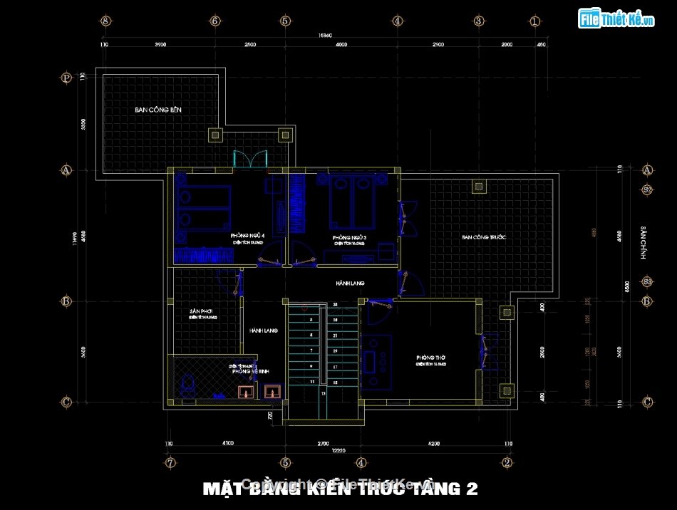 nhà 2 tầng mái nhật,nhà 2 tầng 4 phòng ngủ,nhà 2 tầng đẹp hiện đại,File Cad nhà 2 tầng